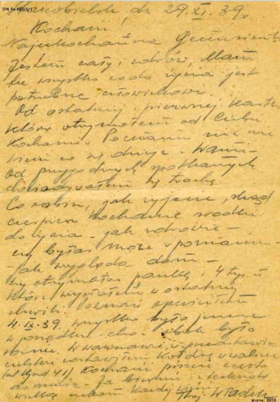 Władysław Rudnicki - list z obozu w Starobielsku