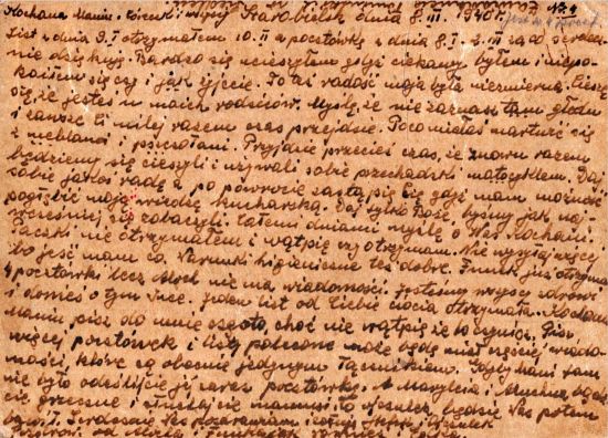 Stefan Rysmann, list ze Starobielska do rodziny.