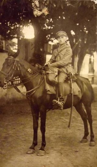 Aleksander Rzążewski na koniu w trakcie wojny polsko-bolszewickiej 1920 rok