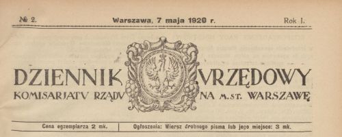 Obwieszczenie w dzienniku urzędowym z 1920 roku dotyczące Stefana Schmidta