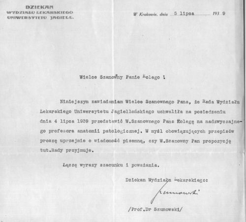 List gratulacyjny dla Kazimierza Ściesińskiego