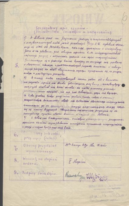 Wniosek Virtuti Militari dotyczący Franciszka Sepichowskiego