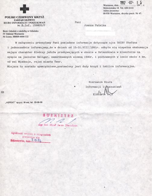 Poszukiwania przez PCK Stefana Skiby.