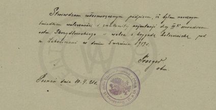 Zaświadczenie dotyczące odznaczenia Virtuti Militari Jerzego Skrzydlewskiego