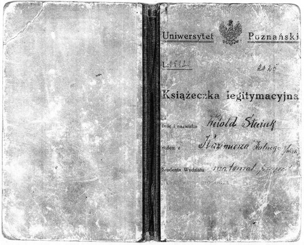 Książeczka legitymacyjna uniwersytecka Witolda Steciuk z Uniwersytetu Poznańskiego