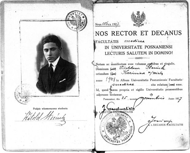 Książeczka legitymacyjna uniwersytecka Witolda Steciuk z Uniwersytetu Poznańskiego