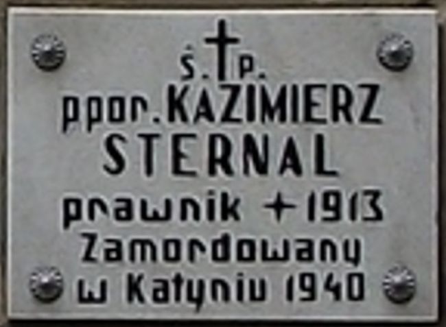 Kazimierz Sternal - tablica pamięci na cmentarzu w Lesznie.