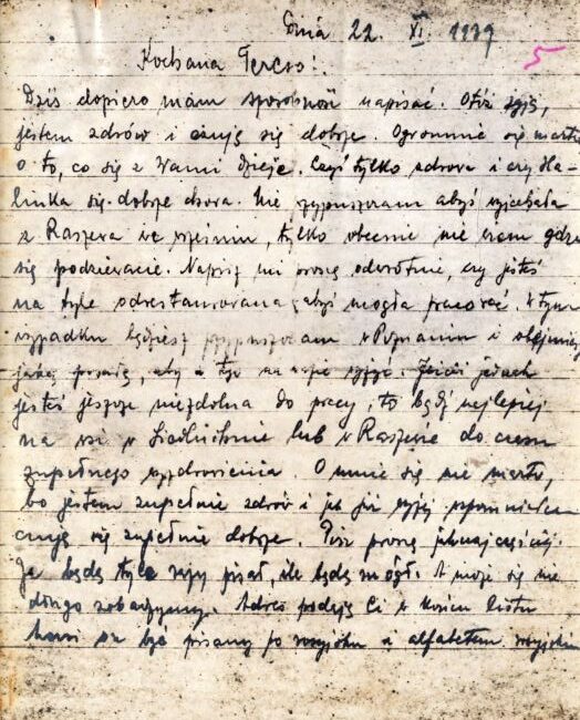 Alfons Stube - list z obozu w Kozielsku