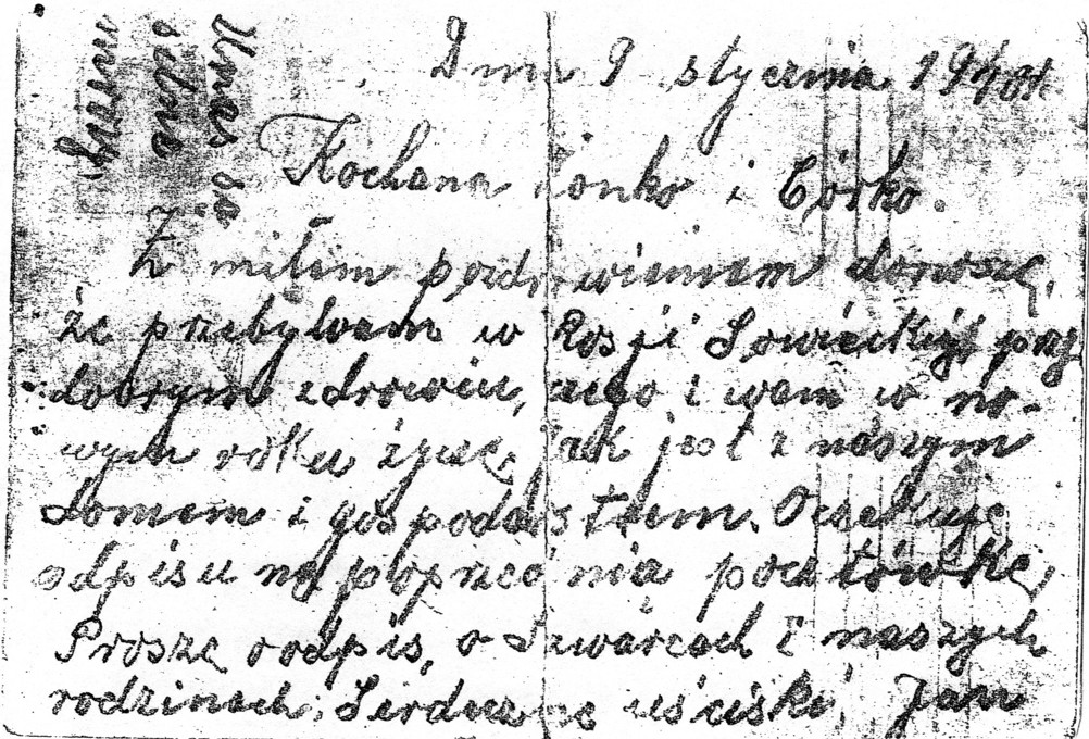 List z Ostaszkowa od Jana Szczepańskiego.