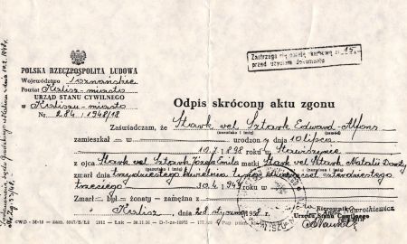 Akt zgonu Edwarda Sztarka