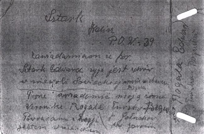 Edwark Sztark list z pociągu