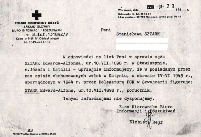 Informacja PCK Edward Sztark