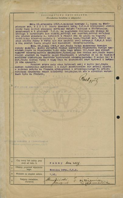 Florian Szulc, wniosek Virtuti Militari opis czyn&oacute;w