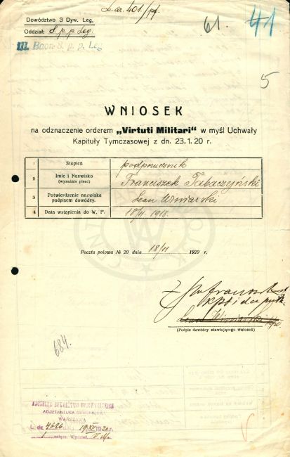 Wniosek VM Franciszka Tabaczyńskiego