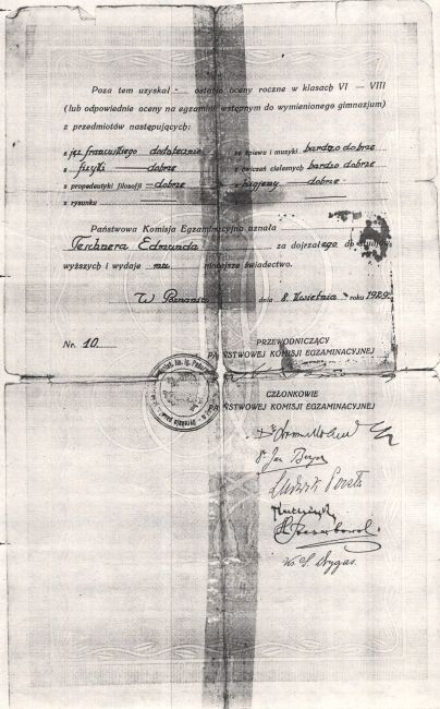 Świadectwo dojrzałości Edmunda Teschnera