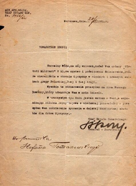 Przyznanie orderu VM Stefanowi Tomaszewskiemu