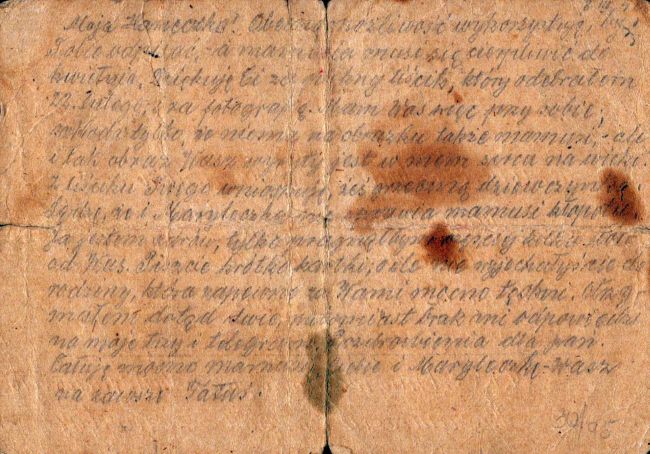 List z obozu w Ostaszkowie od Stefana Tomaszewskiego