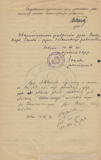 Świadectwo dotyczące Stefana Tomaszewskiego