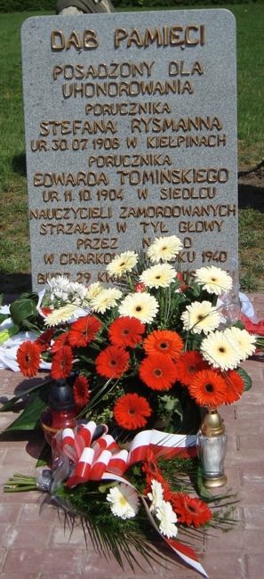 Tablica dębu pamięci w Buczu