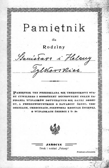 Pamiętnik rodzinny Staniława i Heleny Tylkowskich