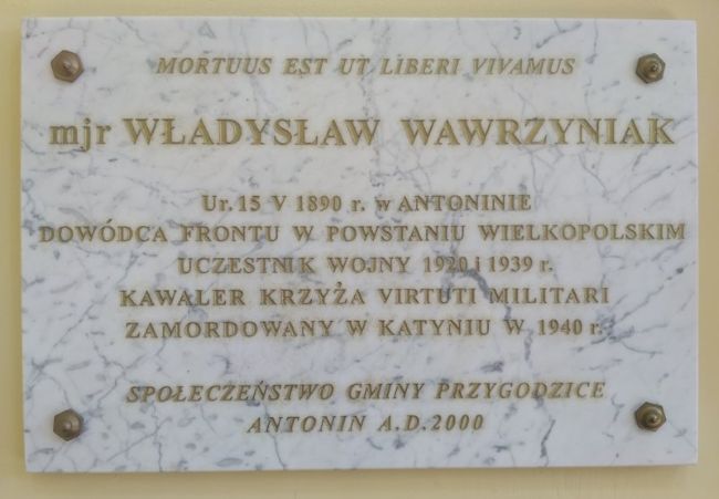 Władysław Jan Wawrzyniak tablica w Antoninie