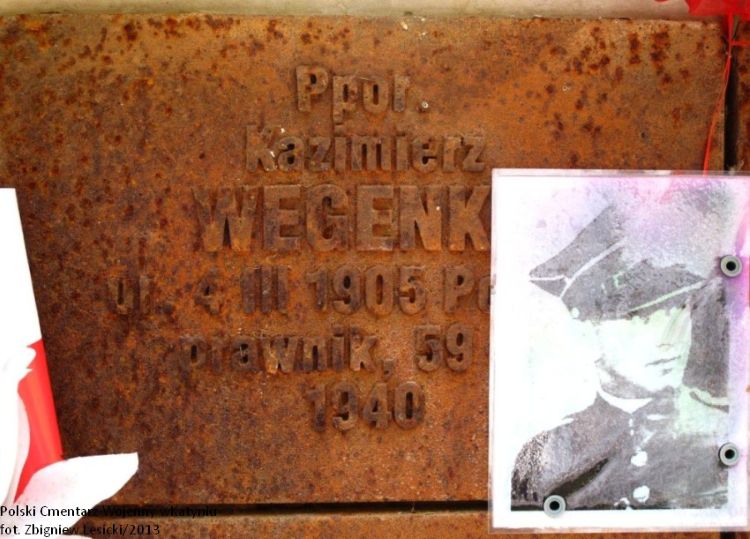 Tabliczka cmentarna Kazimierza Wegenke