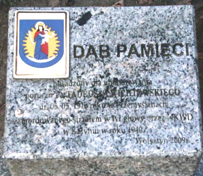 Tablica dębu pamięci Tadeusza Wichtowskiego