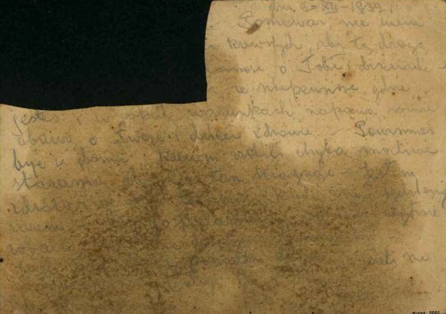 Kartka J&oacute;zefa Wiszniewskiego do kolegi Hipolita Jazdona