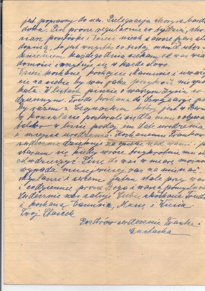 List z obozu w Starobielsku od Stanisława Wolnowskiego