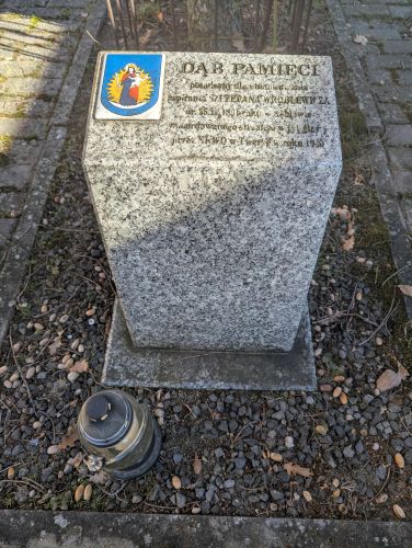 Kamień pamięci przed Dębem Szczepana Wróblewicza