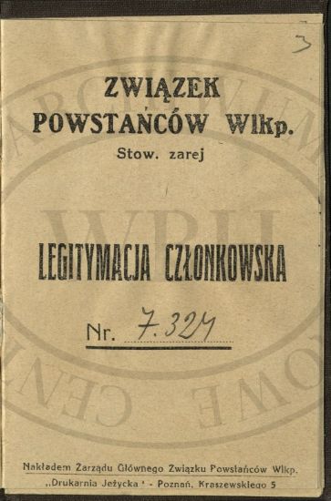 Książeczka powstańca wielkopolskiego Szczepana Wróblewicza