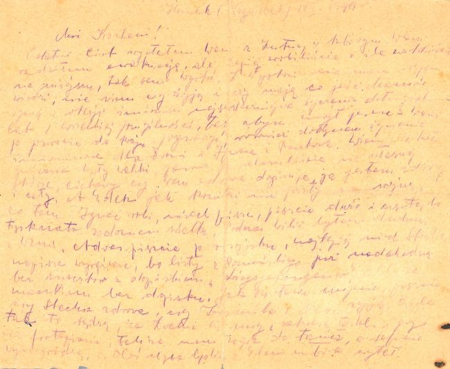 Drugi list Władysława Żaka z obozu w Kozielsku