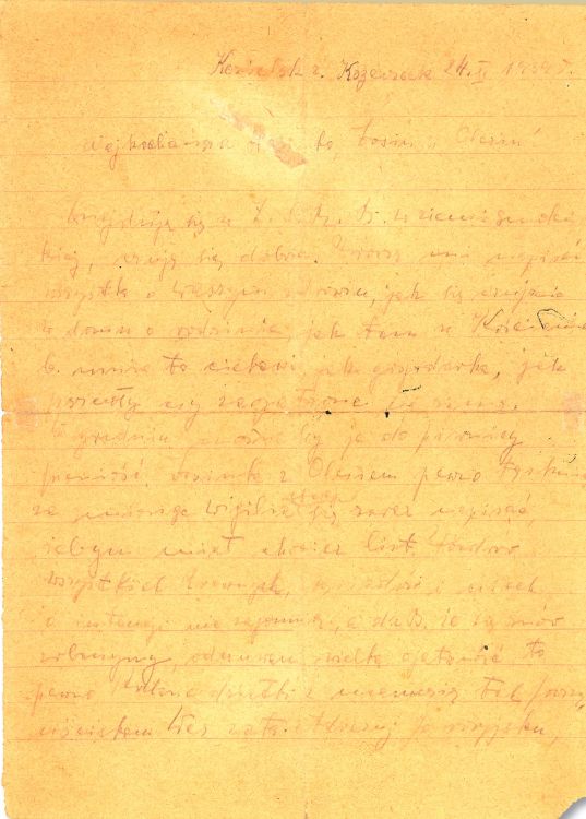 List Władysława Żaka do rodziny listopad 1939