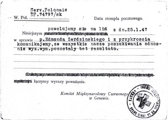 Poszukiwania Edmunda Żerdzińskiego przez MCK