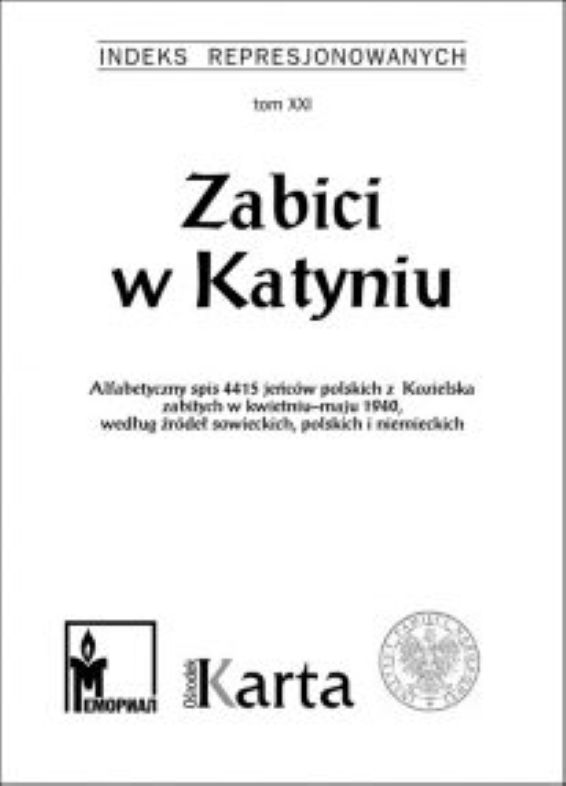 Literatura_30 Zabici w Katyniu. Indeks represjonowanych. tom XXI