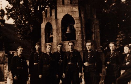 Leon Pawlak z kolegami, Myślenice 1938 rok