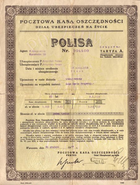 Polisa Ubezpieczeniowa Romana Przystup